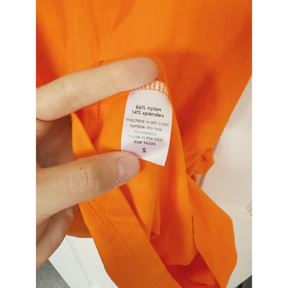 Susana Monaco Orange Ruched Bodycon Mini Dress Small Nightout Glam Club Baddie - Picture 7 of 7